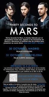 30 Seconds to Mars – En Madrid y Badalona el próximo mes de octubre : Entradas a la venta el día 12.