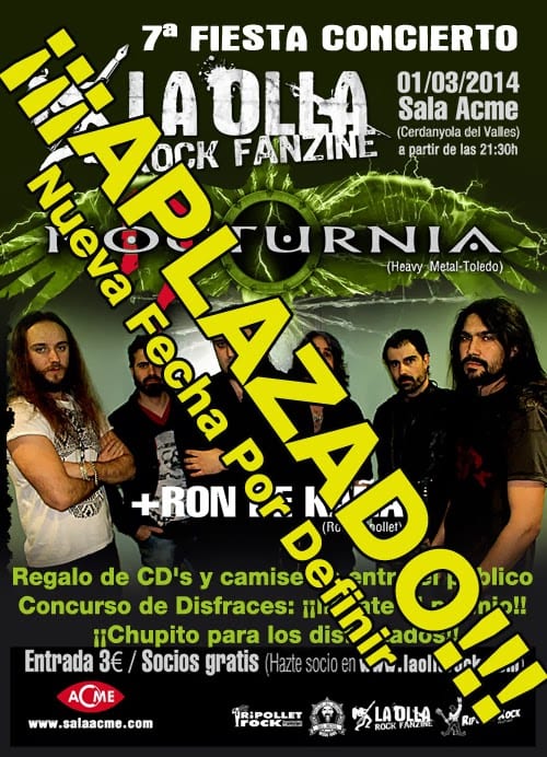 NOCTURNIA + RON DE KAÑA en la 7ª Fiesta Concierto de La Olla Rock Fanzine