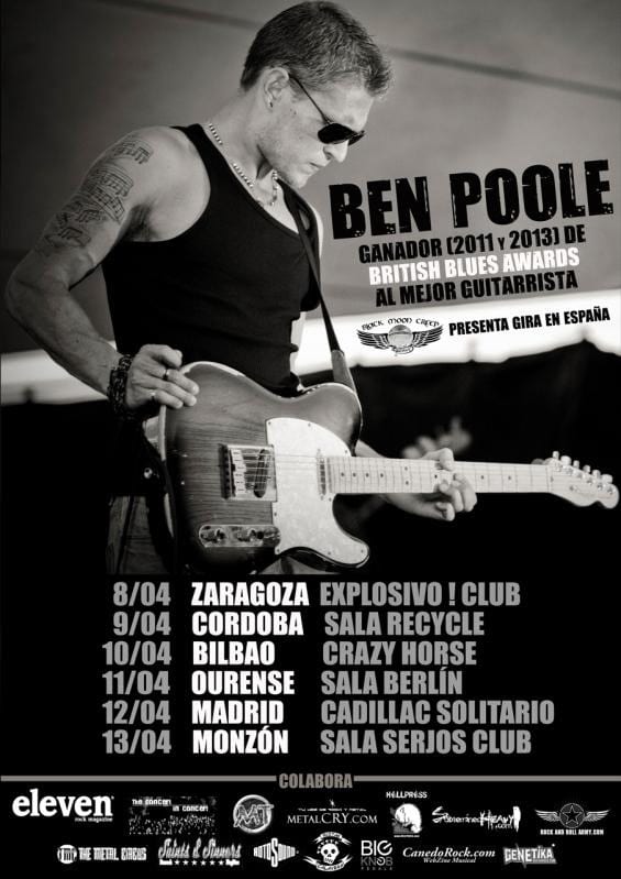 El próximo mes BEN POOLE estará girando por España y aquí va toda la información de la gira