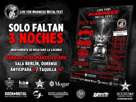 Esta semana en Ourense tenemos el IV LIVE FOR MADNESS METAL FEST