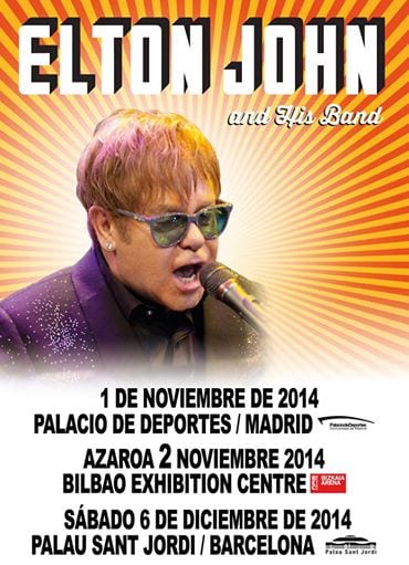 ELTON JOHN amplía su gira española con conciertos en Madrid y Bilbao