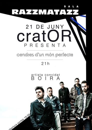 cratOR en Barcelona el próximo sábado presentando su nuevo disco