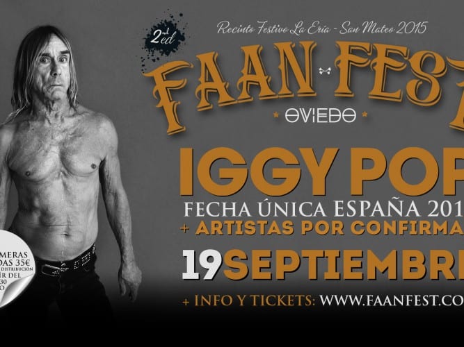 IGGY POP cabeza de cartel de la nueva edición del FAAN FEST