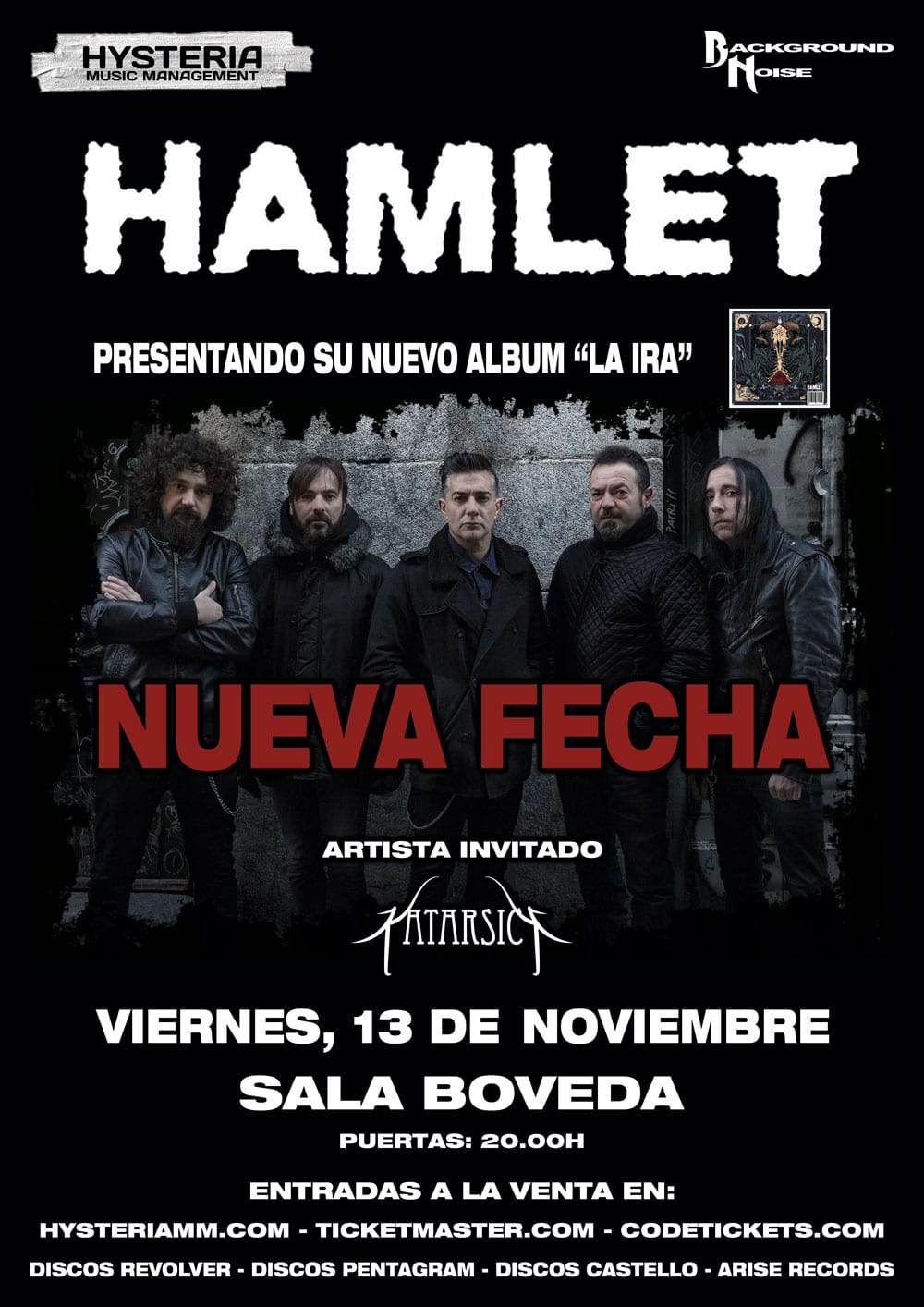 Aplazado el concierto de HAMLET del próximo sábado en Barcelona