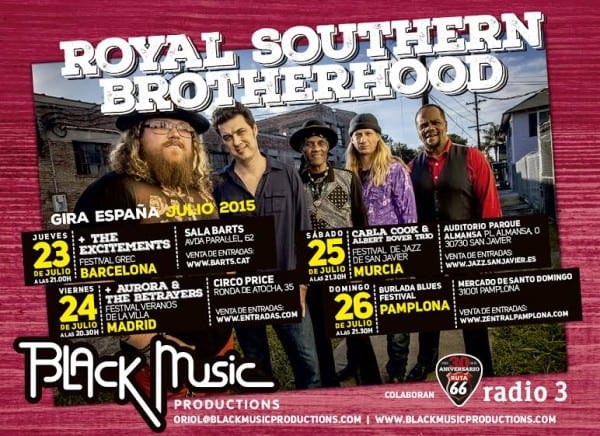 Recordamos que se acerca la gira española de ROYAL SOUTHERN BROTHERHOOD