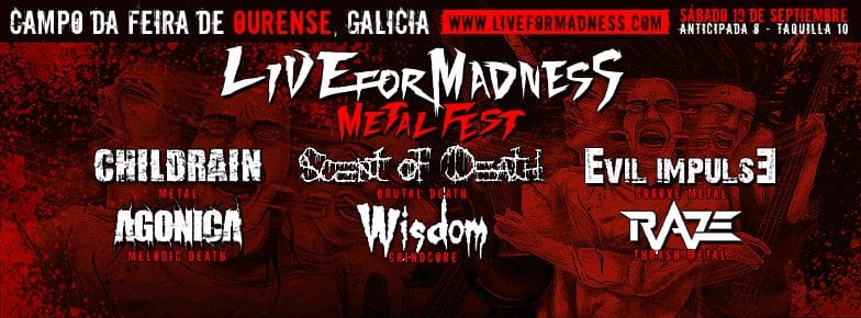 5º LIVE FOR MADNESS METAL FEST: Bandas confirmadas y oferta de lanzamiento