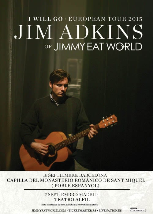 JIM ADKINS (JIMMY EAT WORLD) en concierto en Barcelona y Madrid en septiembre