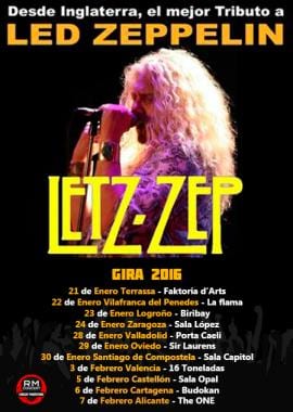 LETZ ZEP de gira por España en enero y febrero de 2016