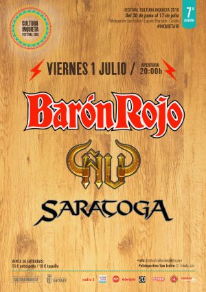 Cartel Barón Rojo Ñu Saratoga en el Festival Cultura Inquieta