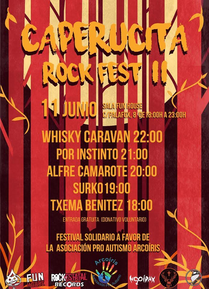 Festival benéfico CAPERUCITA ROCK FEST (A favor de asoc. pro autismo arcoiris) en Madrid el día 11