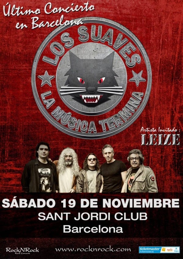 Último concierto de  LOS SUAVES en Barcelona el próximo noviembre
