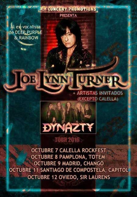 Se acerca la gira española de JOE LYNN TURNER +DYNAZTY