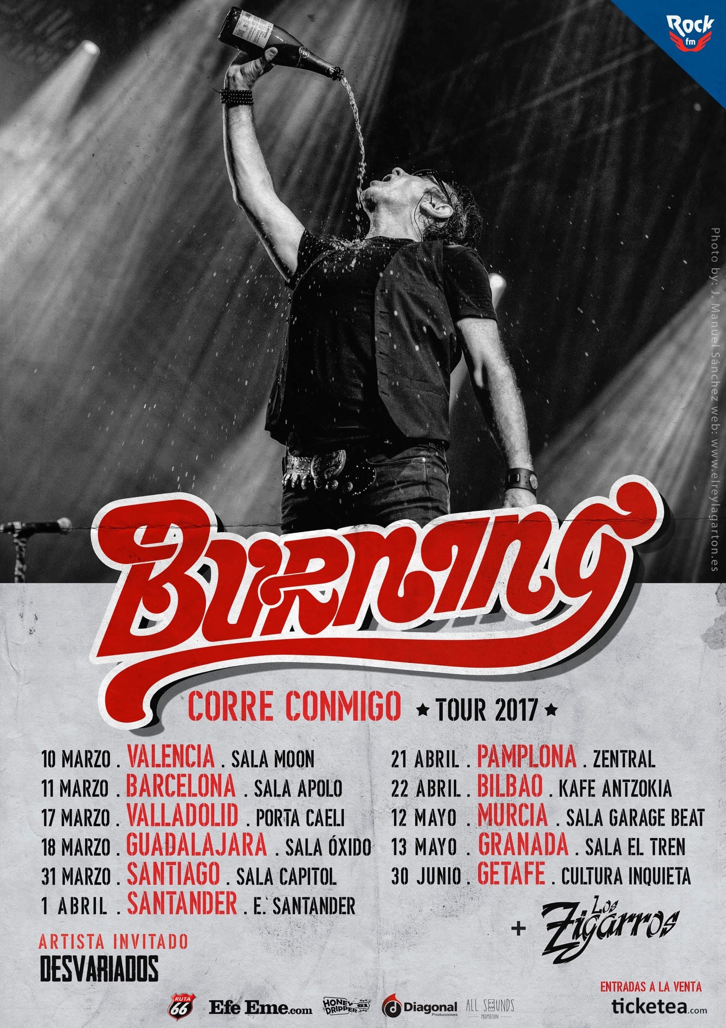 Burning anuncia las fechas de su gira “Corre conmigo” durante 2017