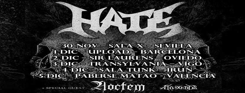 Esta semana comienza la gira de Hate, Noctem y Atroxentis por España