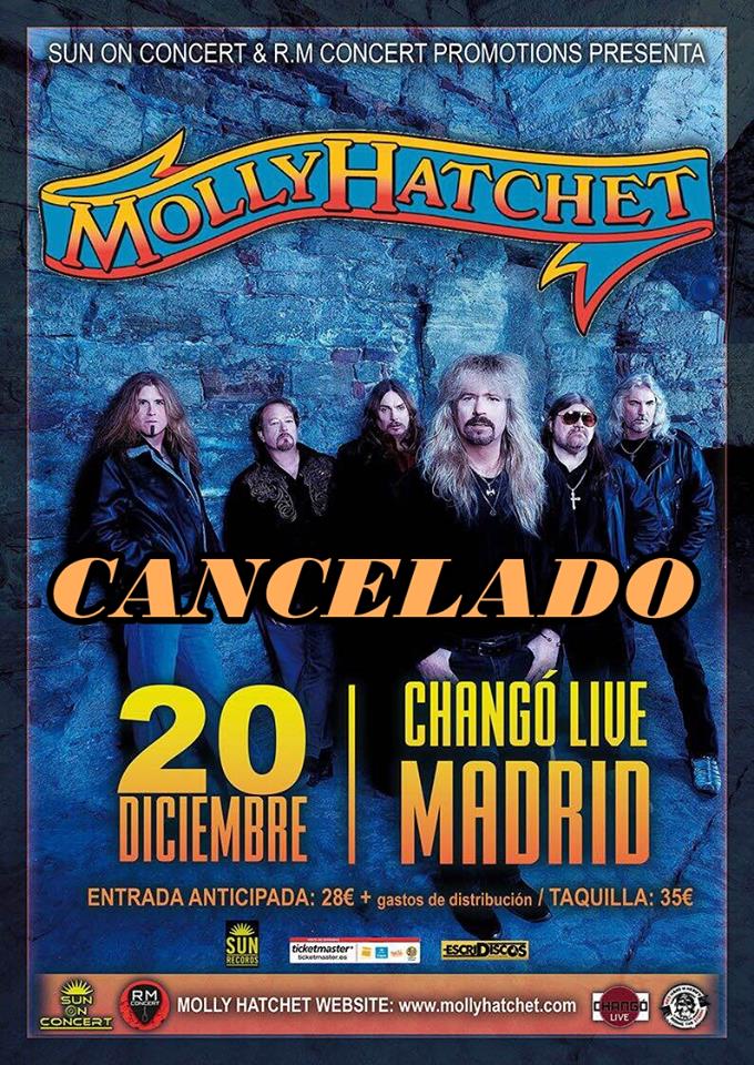 MOLLY HATCHET cancelan el concierto de Madrid del día 20