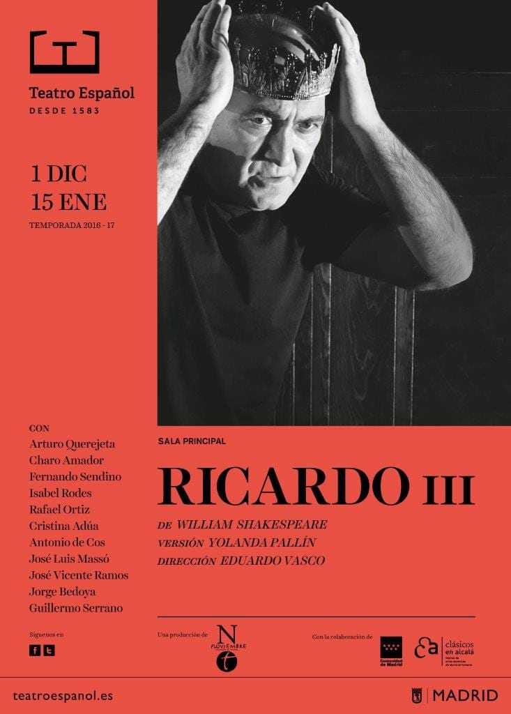 Crónica de RICARDO III de William Shakespeare en el Teatro Español de Madrid