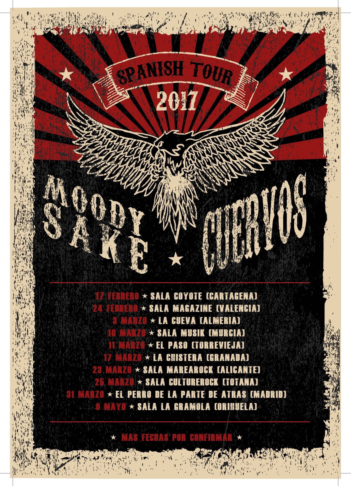 MOODY SAKE + CUERVOS Spanish Tour 2017. fechas confirmadas