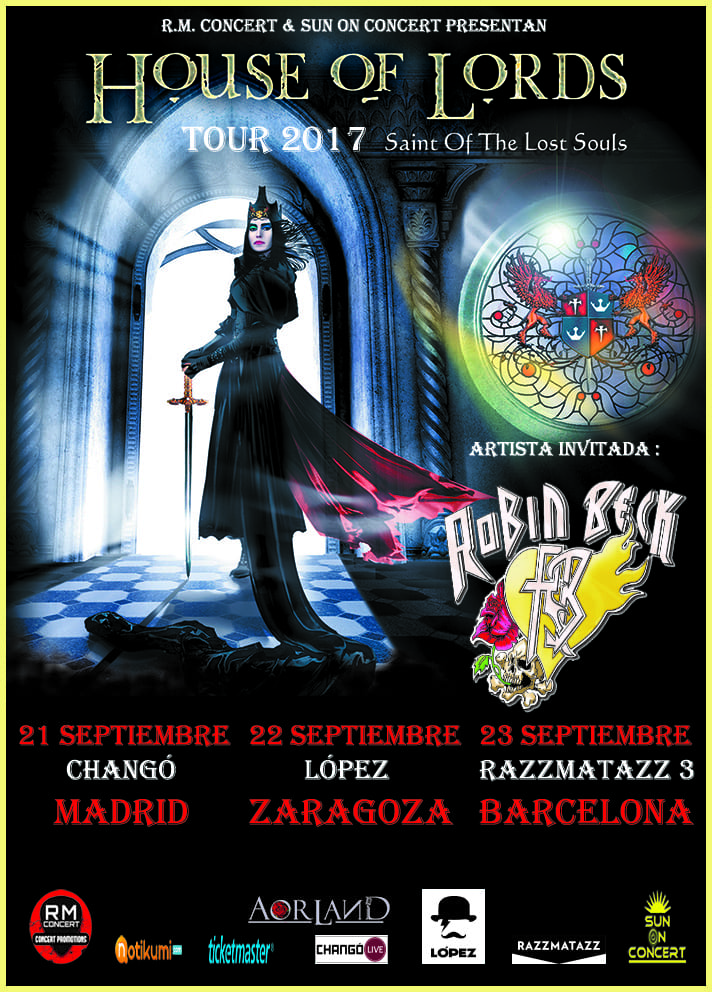 HOUSE OF LORDS + ROBIN BECK de gira por España en septiembre
