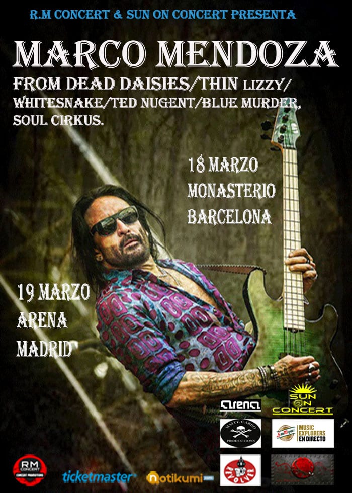 Se acercan los conciertos de MARCO MENDOZA de Madrid y Barcelona