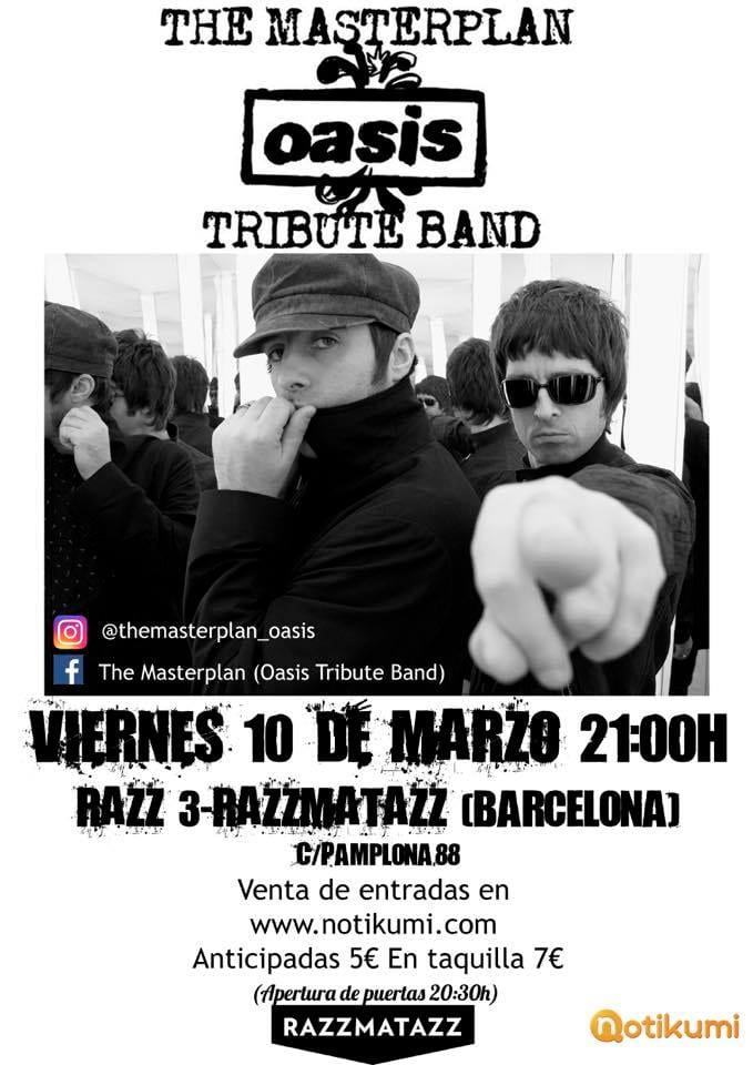 THE MASTERPLAN (OASIS TRIBUTE BAND) en concierto en Barcelona el próximo viernes