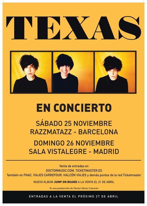 TEXAS en Barcelona y Madrid en noviembre
