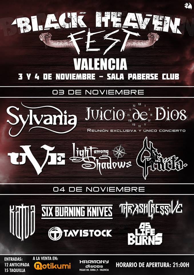 Primer Black Heaven Fest en Valencia en noviembre