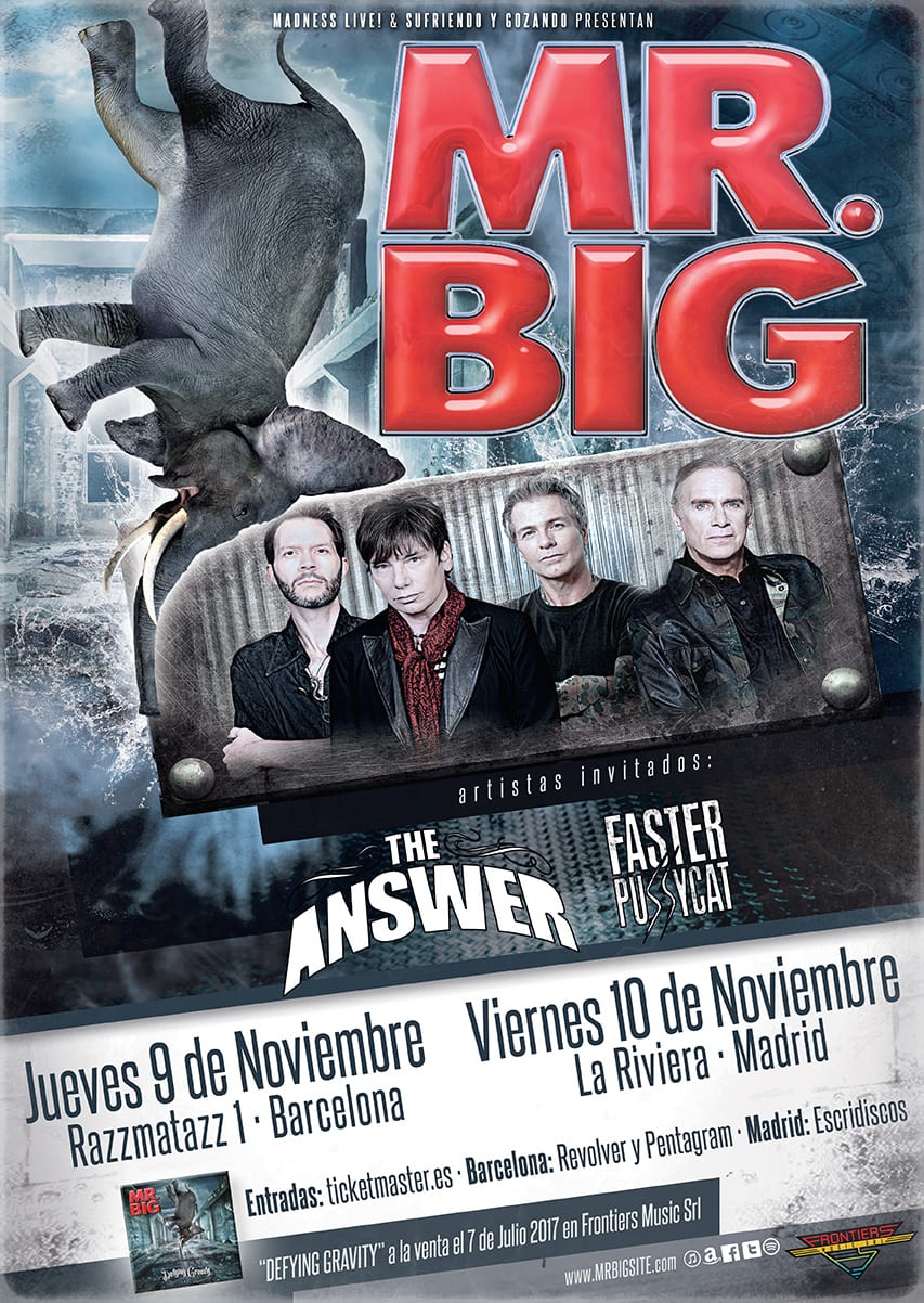 Mr.Big en España en noviembre junto a The Answer y Faster Pussycat