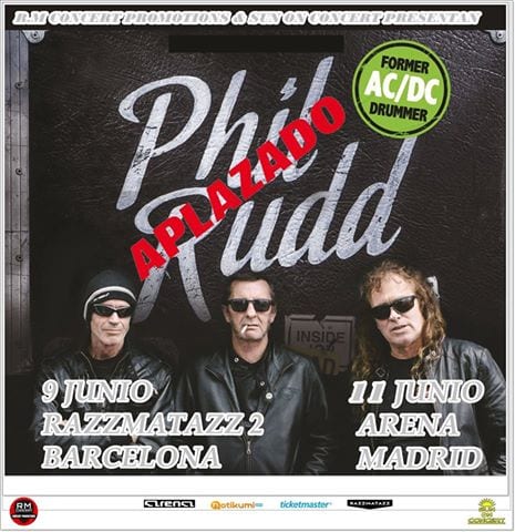 PHIL RUDD aplaza sus conciertos de Madrid y Barcelona