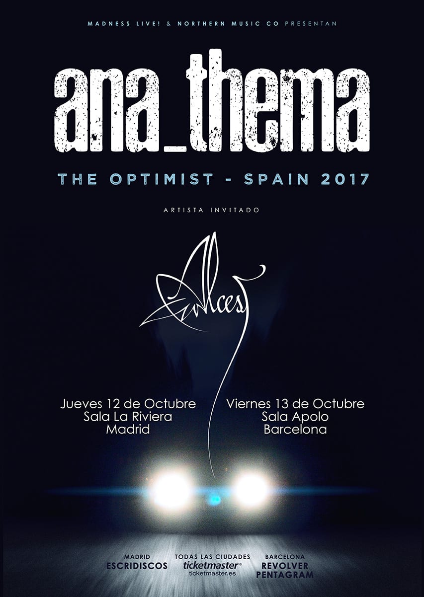 ANATHEMA junto a ALCEST en Madrid y Barcelona en octubre