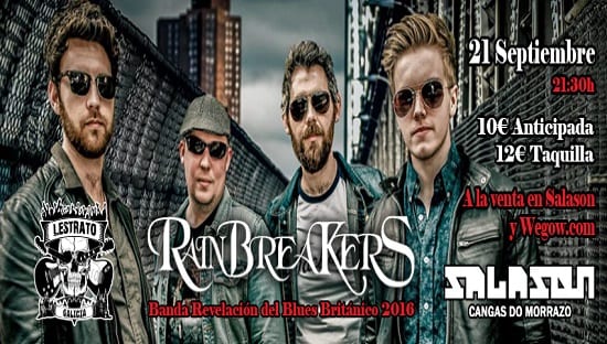 El talentoso blues de los británicos RAINBREAKERS conquistará Cangas do Morrazo
