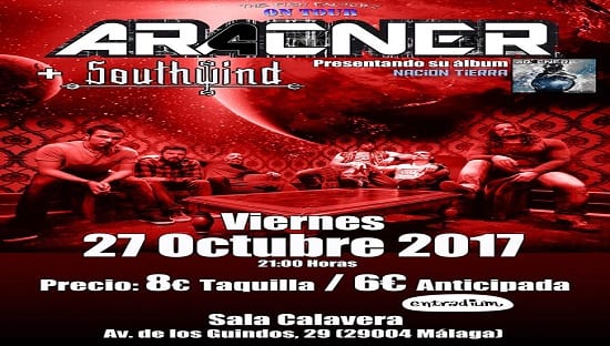 Aracner actuarán en Málaga el 26 de octubre en la Sala Calavera