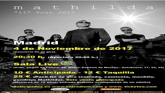 Concierto fin de gira de Mathilda en Madrid en noviembre