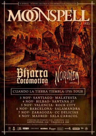 Moonspell de gira por España en noviembre