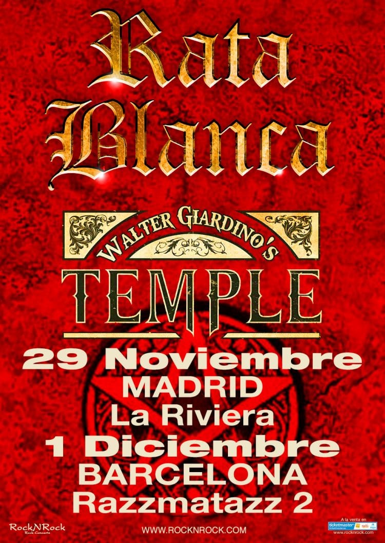 Rata Blanca + Walter Giardino’s Temple la semana que viene en Madrid y Barcelona