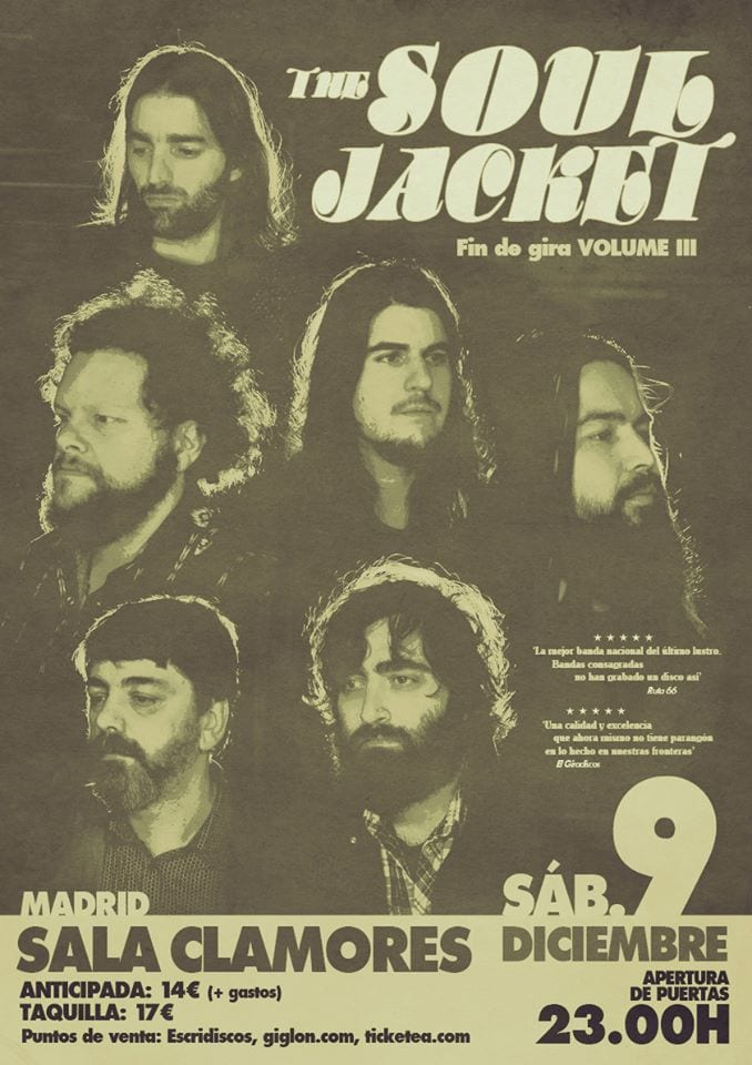 Crónica del concierto de The Soul Jacket en Madrid, Sala Clamores, 09/12/2017
