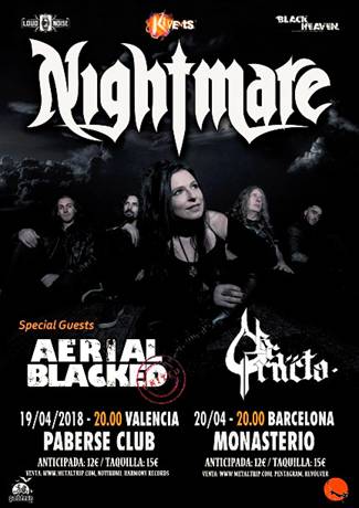 Nightmare en Valencia y Barcelona en abril