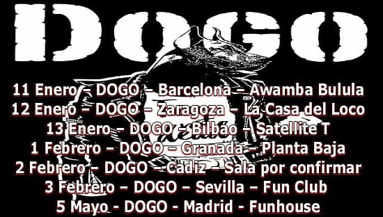 Gira de Dogo por España en enero y febrero de 2018