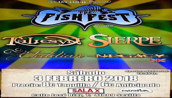 El festival The Fish Fest de Sevilla presenta a Taliesyn, Sierpe, Eteddian y Negacy