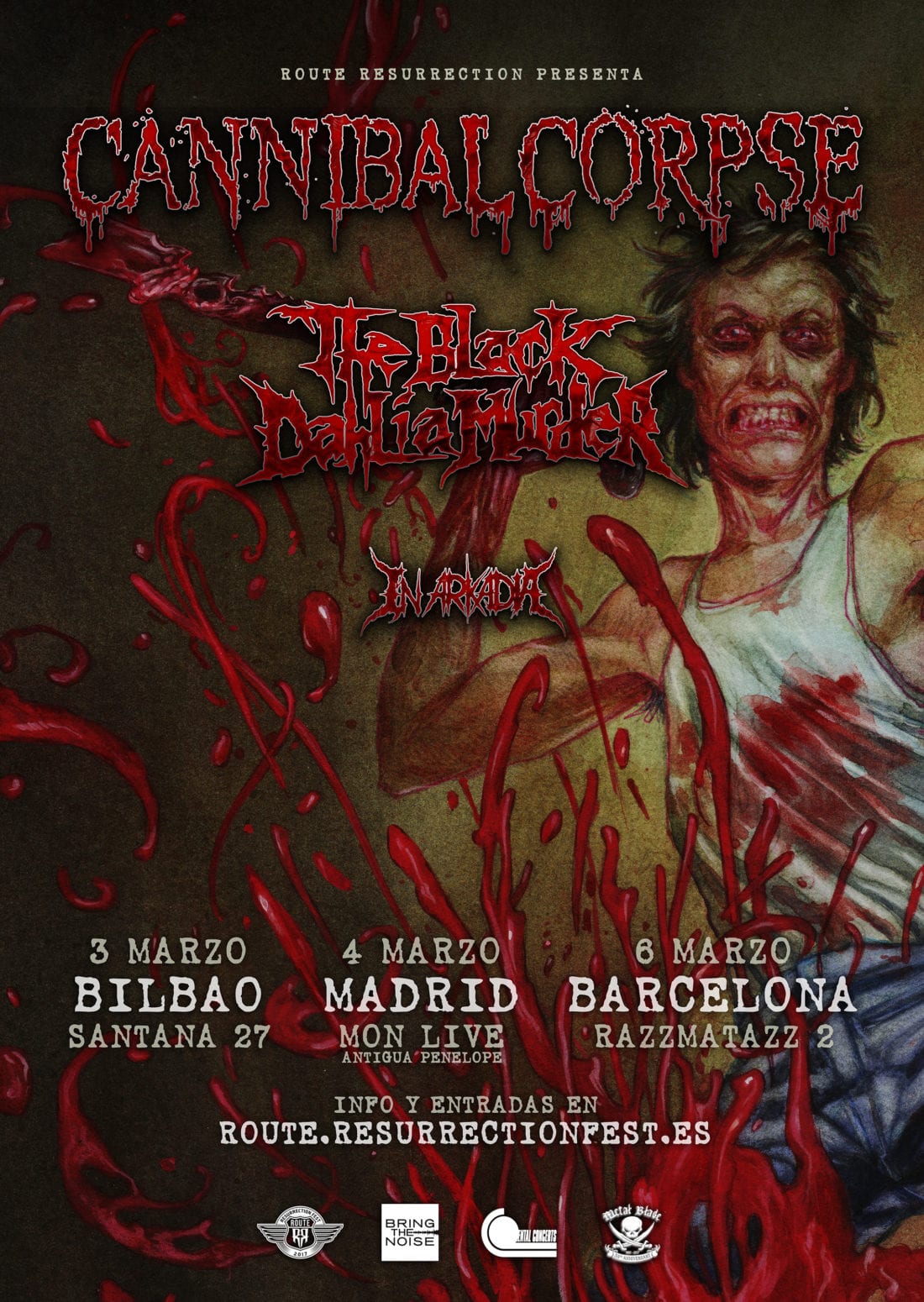 Cannibal Corpse + The Black Dahlia Murder de gira por España en marzo