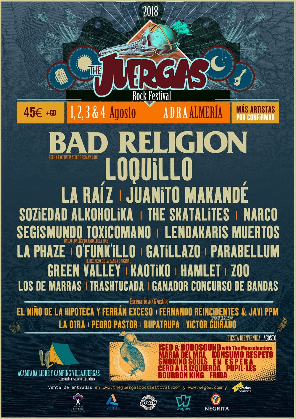 Bad Religion y Loquillo se suman a The Juergas Rock Festival 2018