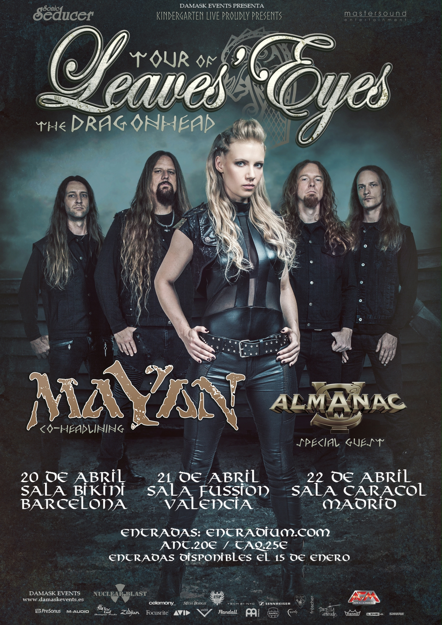 LEAVE’S EYES + MAYAN + Almanac de gira por España en abril