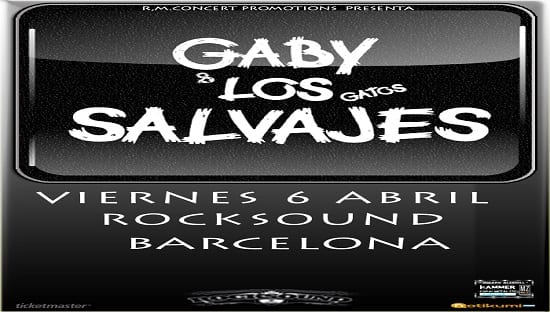 GABY & LOS GATOS SALVAJES MAÑANA EN BARCELONA SALA ROCKSOUND
