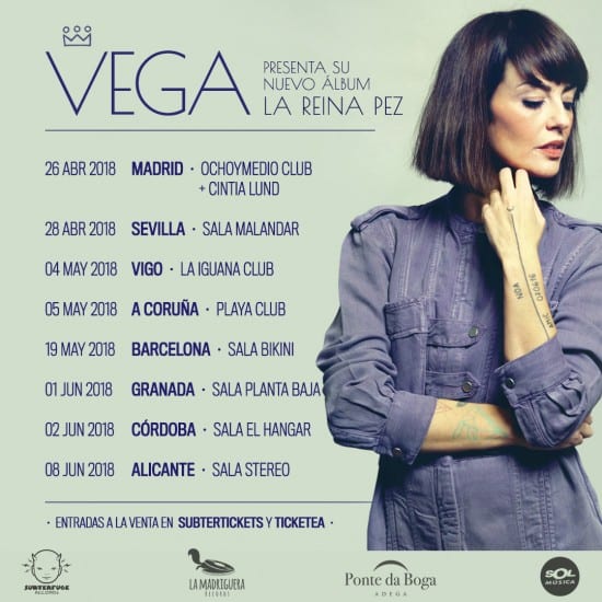 Vega comienza la gira de «La Reina Pez» el jueves 26 de abril en Madrid