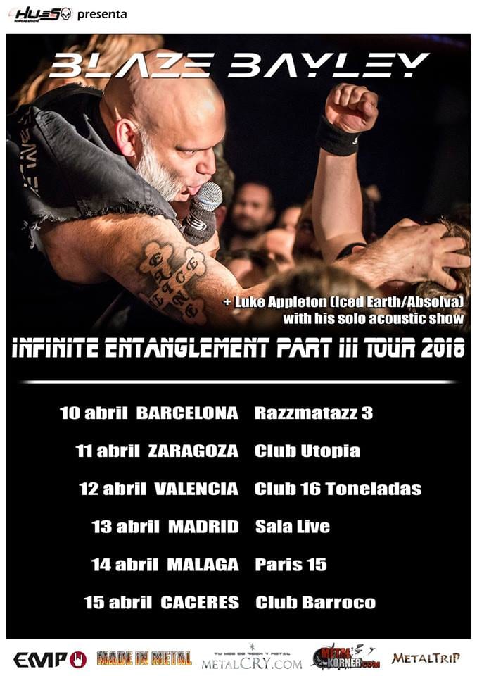 Comienza el tour por España de Blaze Bayley (Ex Iron Maiden)