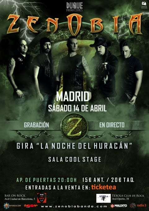 Zenobia en Madrid el próximo día14 de abril