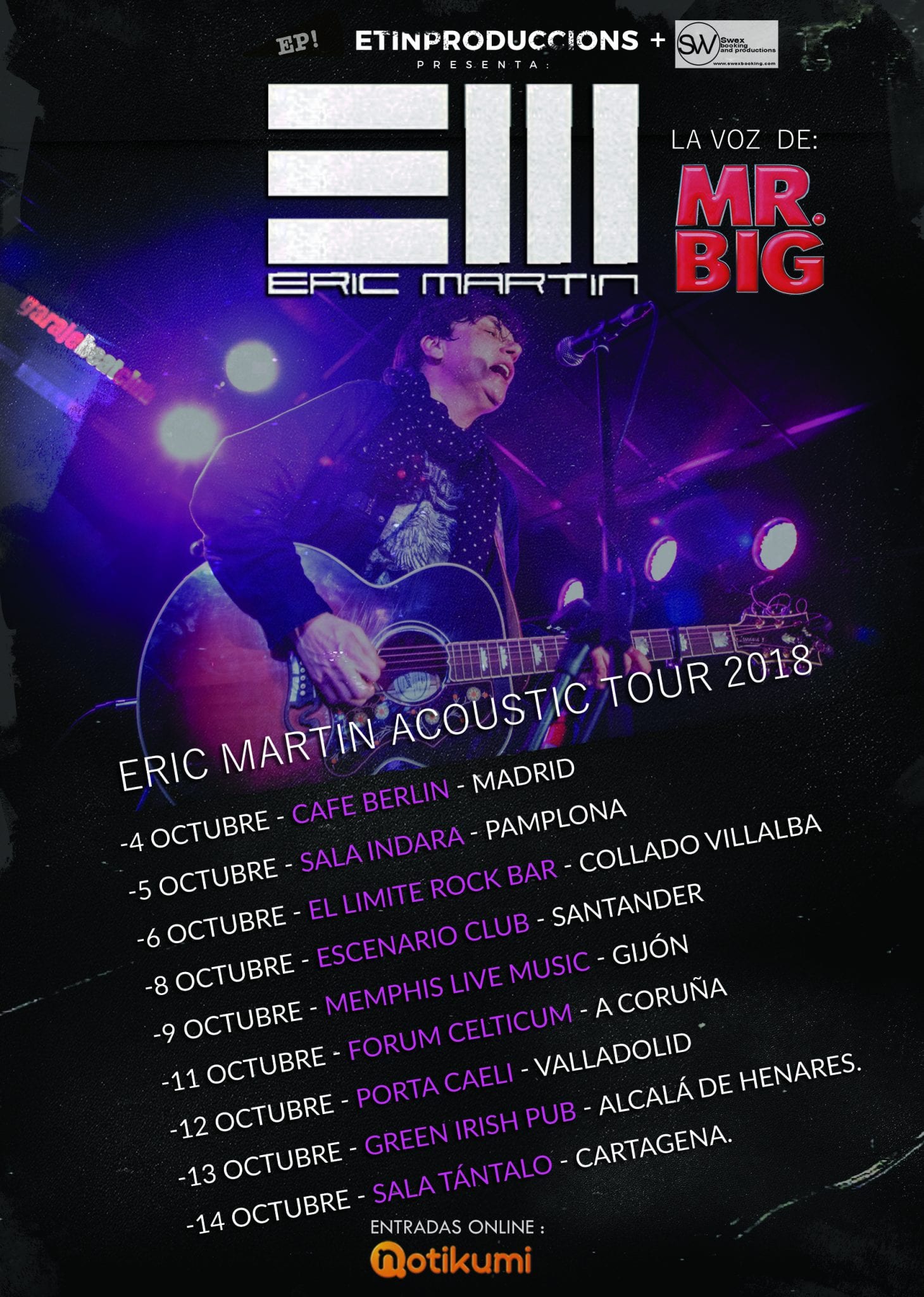 Gira acústica de ERIC MARTIN en octubre
