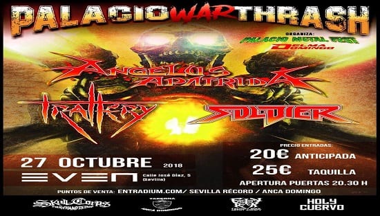El Palacio War Thrash se celebrará el 27 de octubre en Sevilla, Sala Even