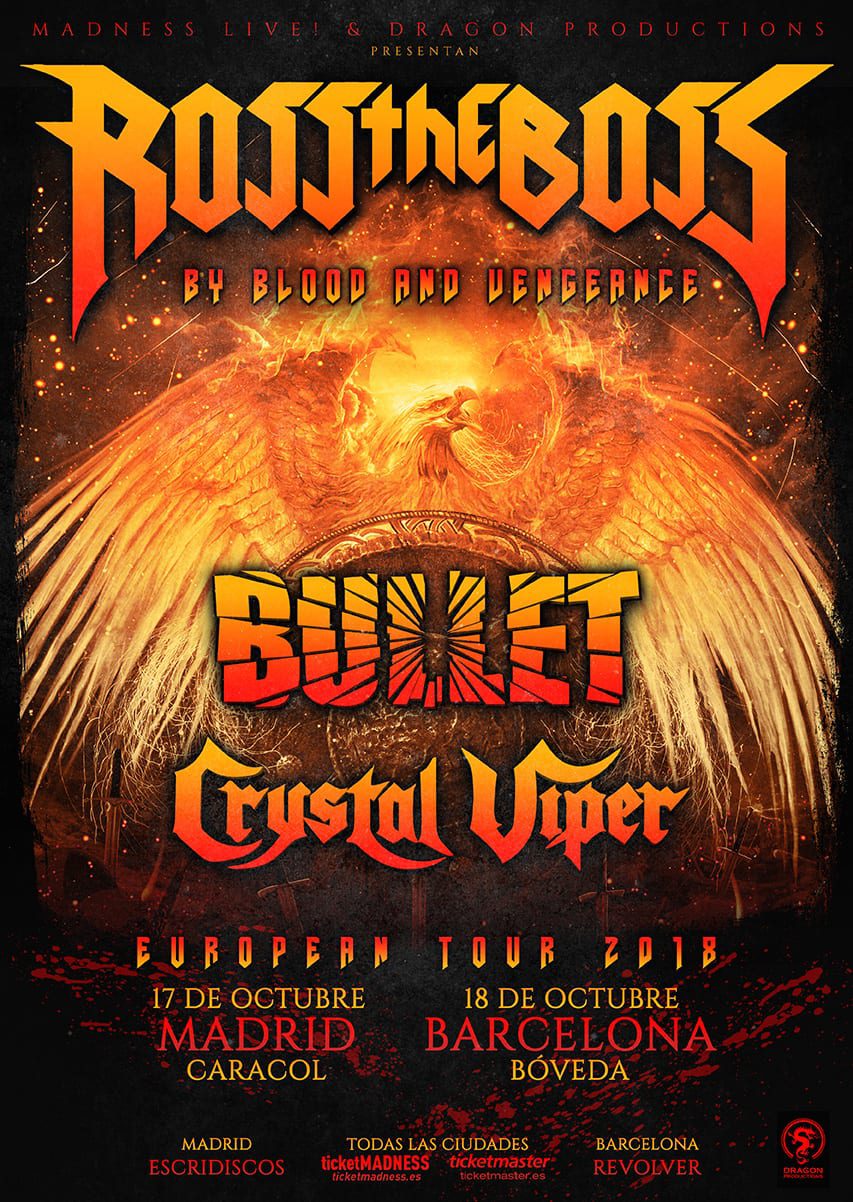 ROSS THE BOSS + Bullet + Crystal Viper de gira por España en octubre