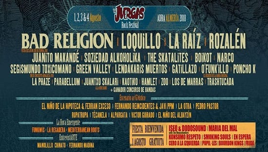 The Juergas Rock crece en su segunda jornada y recibe hoy, entre otros, a Loquillo y Bad Religion