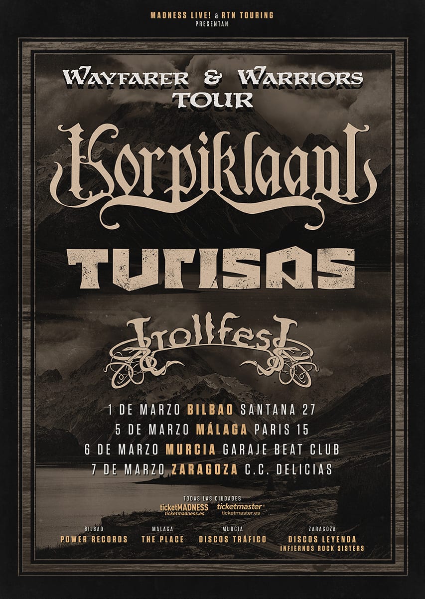 KORPIKLAANI + Turisas + TrollfesT de gira por España en marzo